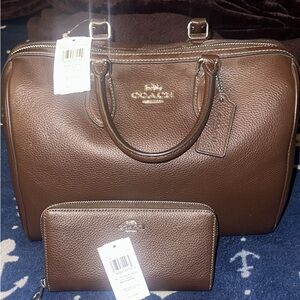 Coach Chocolate Leather Bag and Wallet